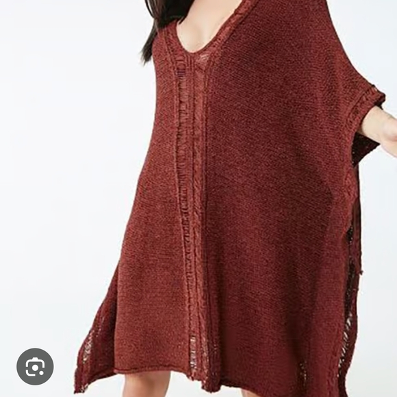 Forever 21 Oversized Knit Poncho Cover Up Size One Size in EUC - Picture 1 of 7